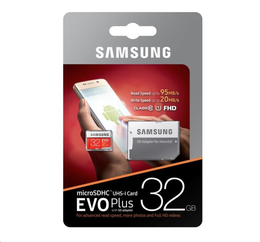 Samsung Micro Sdhc Karta 32gb Evo Plusclass 10 Uhs 1 Sd Adaptér