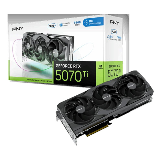 PNY VGA NVIDIA GeForce RTX 5070 Ti Triple Fan Plus 16GB OC, RTX 5070 Ti OC, 16GB GDDR7, 3xDP, 1xHDMI PNY VGA NVIDIA GeForce RTX 5070 Ti Triple Fan Plus 16GB OC, RTX 5070 Ti OC, 16GB GDDR7, 3xDP, 1xHDMI