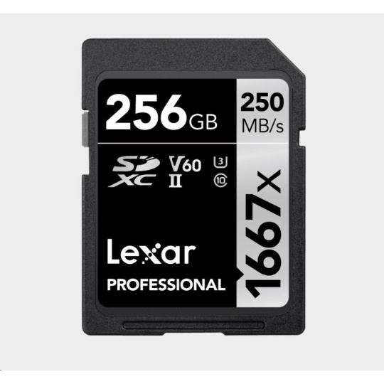 Lexar SDXC Pro 1667X UHS-II U3 R250/W120 (V60) 256G