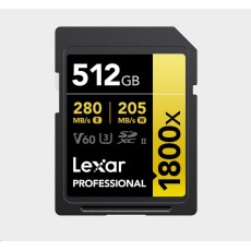 Lexar SDXC Pro 1800x U3 UHS-II R280/W210 (V60) 512GB