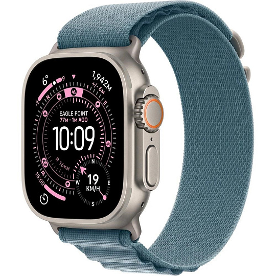 Apple Watch Ultra 3 GPS + Cellular 49mm Natural Titanium Case with Light Blue Alpine Loop - Small