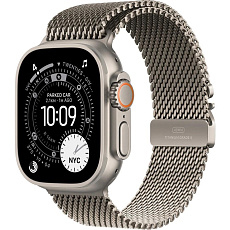 Apple Watch Ultra 3 GPS + Cellular 49mm Natural Titanium Case with Natural Titanium Milanese Loop - Small Apple Watch Ultra 3 GPS + Cellular 49mm Natural Titanium Case with Natural Titanium Milanese Loop - Small