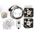 19" ventilace pro nástěnné rozvaděče XtendLan, termostat, 2 ventilátory, napájecí kabel, spojovací materiál