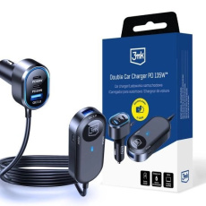 3mk Double Car Charger 135W PD QC PPS USB 2A4C Black/Gray