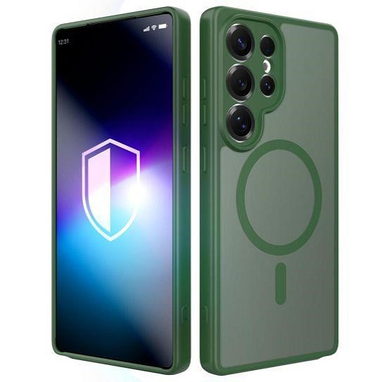 3mk ochranný kryt Misty MagCase Green pro Samsung Galaxy S25 Ultra