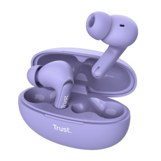 TRUST sluchátka Yavi, Bluetooth ENC, špunty, fialová