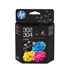 HP 302/304 Tri-color/Black Ink Cartridge 2-Pk HP 302/304 Tri-color/Black Ink Cartridge 2-Pk