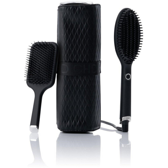 GHD Glide horkovzdušný kratáč, iontová technologie, dárková sada, Iced Luxe Collection, černá