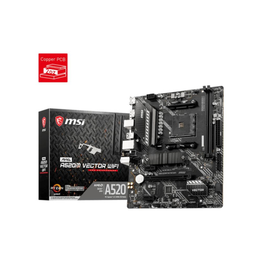 MSI MB Sc AM4 MAG A520M VECTOR WIFI, AMD A520, 2x DDR4, WiFi, 1x DP, 1x HDMI, m-ATX MSI MB Sc AM4 MAG A520M VECTOR WIFI, AMD A520, 2x DDR4, WiFi, 1x DP, 1x HDMI, m-ATX