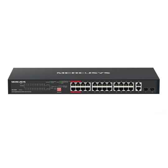 MERCUSYS switch MS128GP (24xGbE,24xPoE+,2xGbE,2xSFP,295W)