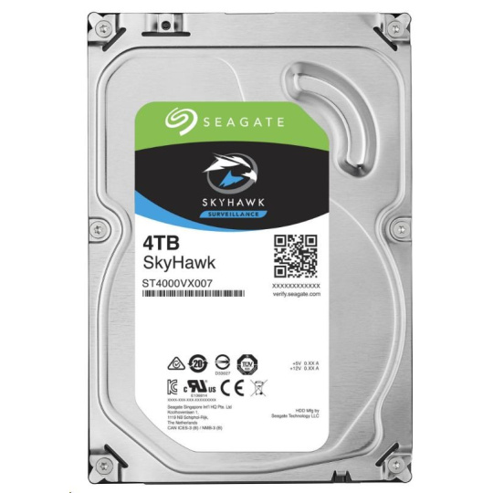 BAZAR - SEAGATE HDD SKYHAWK (SURVEILLANCE) 4TB SATAIII/600 5900RPM, 64MB cache, recertified product