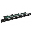 Solarix Patch panel 24 x RJ45 CAT5E UTP s vyvazovací lištou 1U SX24L-5E-UTP-BK-N