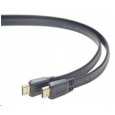 PREMIUMCORD HDMI High Speed + Ethernet plochý kabel, zlacené konektory, 2m