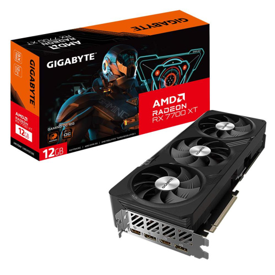 BAZAR - GIGABYTE VGA AMD Radeon RX 7700 XT GAMING OC 12G, 12G GDDR6, 2xDP, 2xHDMI - Poškozený obal (Komplet)