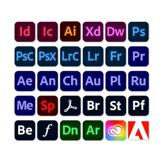 Adobe Creative Cloud for teams All Apps MP ML (+CZ) GOV NEW 1 User, 1 Month, Level 1, 1 - 9 Lic