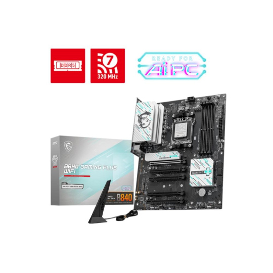 MSI MB Sc AM5 B840 GAMING PLUS WIFI, AMD B840, 4xDDR5, 1xHDMI, WiFi, ATX