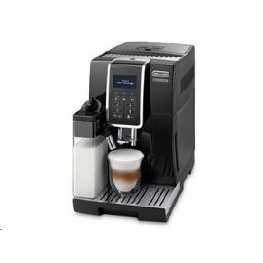 DeLonghi Dinamica ECAM 350.55.B automatický kávovar, 15 bar, vestavěný mlýnek, mléčný systém, zásobník na mletou kávu