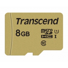 TRANSCEND MicroSDHC karta 8GB 500S, UHS-I U1 + adaptér