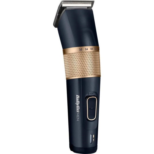 BaByliss E986E zastřihovač na vlasy, 8 nástavců, na akumulátor, ovládací tlačítka, titanové břity, voděodolný