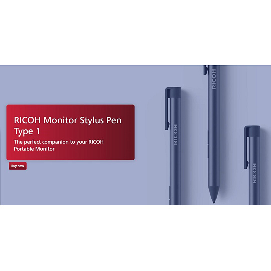 RICOH Portable LCD Stylus Pen 18g, Wacom AES2.0 sensor, 4096 pressure detection, AAAA Battery-powered - pro RICOH LCD