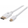 MANHATTAN kabel Mini DisplayPort Male to DisplayPort Male, 2m, White