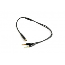 GEMBIRD Kabel rozdvojka jack 3,5mm (4 pólový) na 2x3,5mm F/M, kovové koncovky, 20cm, černá GEMBIRD Kabel rozdvojka jack 3,5mm (4 pólový) na 2x3,5mm F/M, kovové koncovky, 20cm, černá