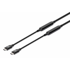 MANHATTAN Kabel USB-C Male to Male, USB 3.2 Gen 2 Type-C Active Device Cable, 5m, pozlacené koncovky, černá MANHATTAN Kabel USB-C Male to Male, USB 3.2 Gen 2 Type-C Active Device Cable, 5m, pozlacené koncovky, černá