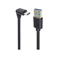 PremiumCord Kabel USB typ C/M zahnutý konektor 90° - USB 3.0 A/M, 50cm