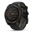 Garmin - fenix 8 Solar Sapphire - 47 mm - Carbon Gray DLC Titanium with Black | Pebble Gray Silicone Band, EU