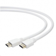 GEMBIRD Kabel HDMI-HDMI 3m, 1.4, M/M stíněný, zlacené kontakty, bílý GEMBIRD Kabel HDMI-HDMI 3m, 1.4, M/M stíněný, zlacené kontakty, bílý
