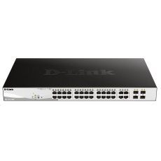 D-Link DGS-1210-28MP 28-port Gigabit Smart+ PoE Switch, 24x GbE PoE+, 4x RJ45/SFP, PoE 370W