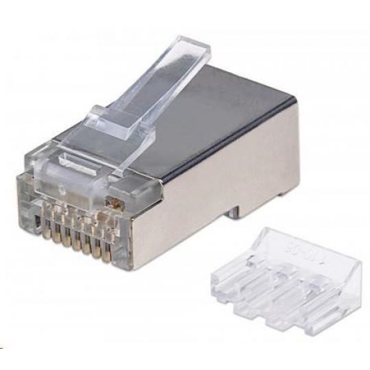 Intellinet konektor RJ45, Cat6A, stíněný STP, 15µ, lanko, 90 ks v nádobě