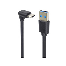 PremiumCord Kabel USB typ C/M zahnutý konektor 90° - USB 3.0 A/M, 3m