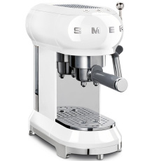 Smeg ECF01WHEU ruční kávovar na espresso, 1350 W, 15 bar, termoblok, pasivní ohřívač šálků, bílý Smeg ECF01WHEU ruční kávovar na espresso, 1350 W, 15 bar, termoblok, pasivní ohřívač šálků, bílý