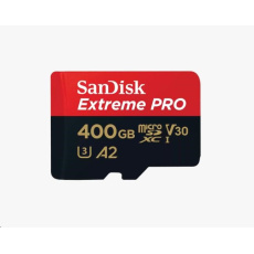 SanDisk micro SDXC karta 400GB Extreme PRO (200 MB/s Class 10, UHS-I U3 V30) + adaptér