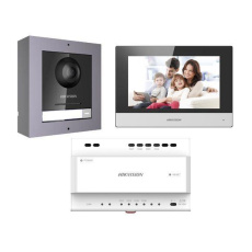 HIKVISION DS-KIS702, kit videotelefonu, 2-drát, bytový monitor + dveřní stanice + napájecí zdroj