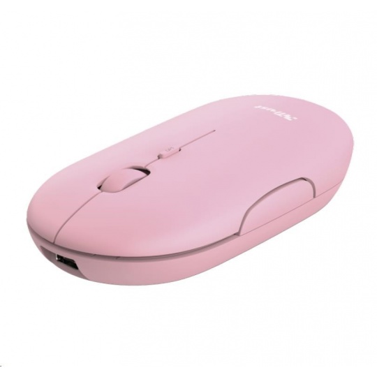 TRUST myš PUCK, bezdrátová, USB, růžová