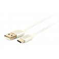 GEMBIRD Kabel USB na USB-C kabel (AM/CM), 1,8m, opletený, stříbrný, blister