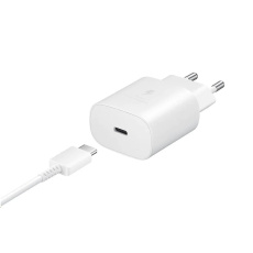 Samsung cestovní nabíječka EP-TA800XWE, Quickcharge 25W, kabel USB-C, bílá