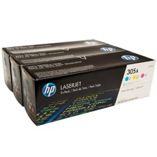 HP 305A CMY 3-pack LJ Toner Cart, CF370AM (2,600 / 2,600 / 2,600 pages)