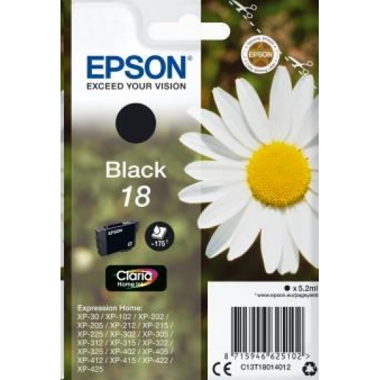 EPSON ink čer Singlepack "Sedmikráska" Black 18 Claria Home Ink