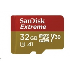 SanDisk MicroSDHC karta 32GB Extreme (100MB/s, Class 10, UHS-I U3 V30) + adaptér