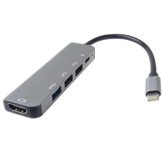 PremiumCord Adaptér USB-C na HDMI + USB3.0 + 2x USB2.0 + PD(power delivery)