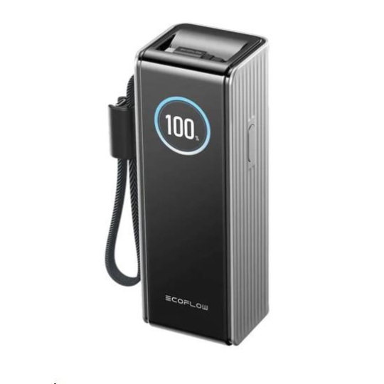 EcoFlow RAPID Power Banka (25000mAh,170W) 2x100W vestavěný USB-C kabel - stříbrná