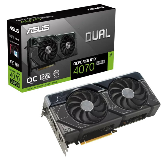 ASUS VGA NVIDIA GeForce RTX 4070 SUPER DUAL OC 12G, 12G GDDR6X, 3xDP, 1xHDMI