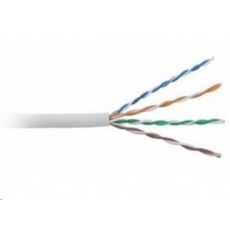 UTP kabel LYNX, Cat5E, drát, PVC, Dca, šedý, 100m