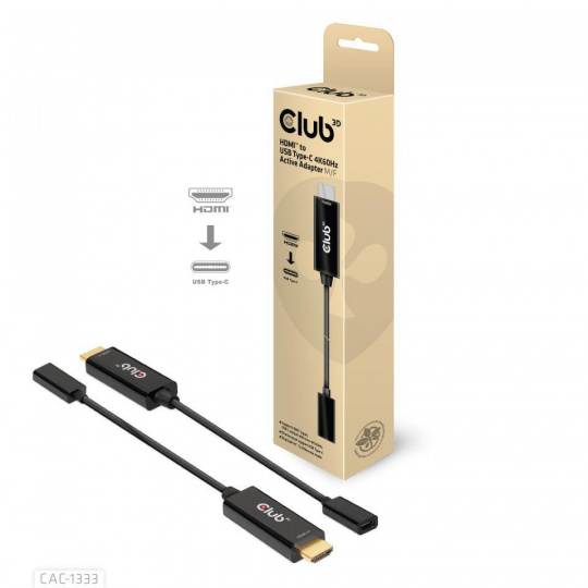 Club3D aktivní adaptér HDMI na USB-C, 4K60Hz, M/F