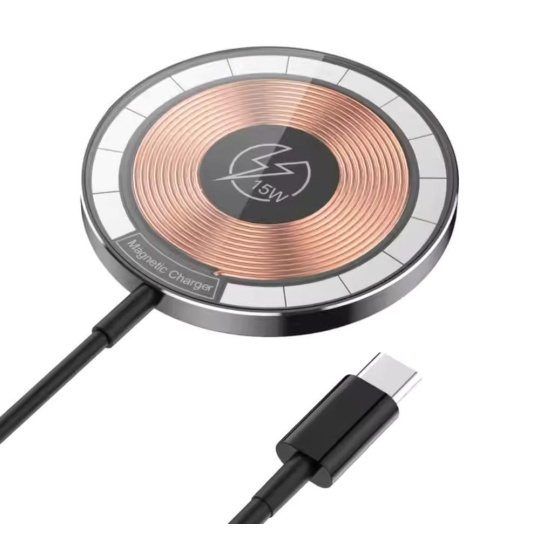 1stCOOL bezdrátová přenosná QI nabíječka 15W, MagSafe, USB-C, černá