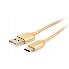 GEMBIRD Kabel USB na USB-C kabel (AM/CM), 1,8m, opletený, zlatý, blister GEMBIRD Kabel USB na USB-C kabel (AM/CM), 1,8m, opletený, zlatý, blister