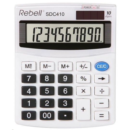 REBELL  kalkulačka -SDC410 - bílá